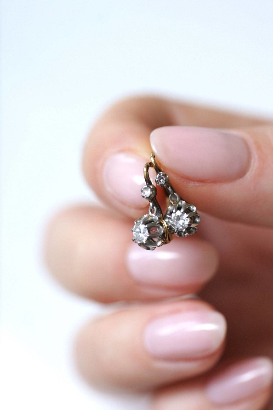 Diamond sleeper earrings - Penelope Gallery