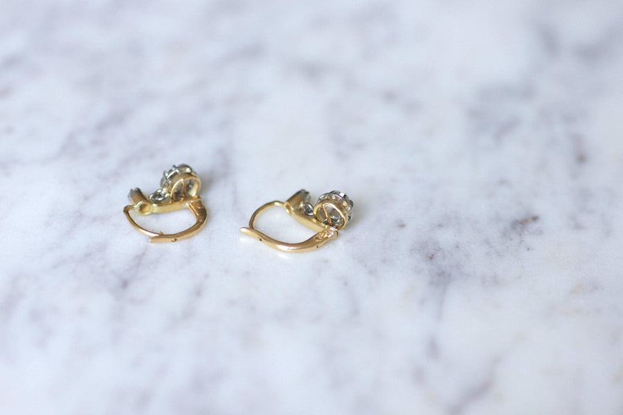 Antique diamond sleeper earrings - Penelope Gallery