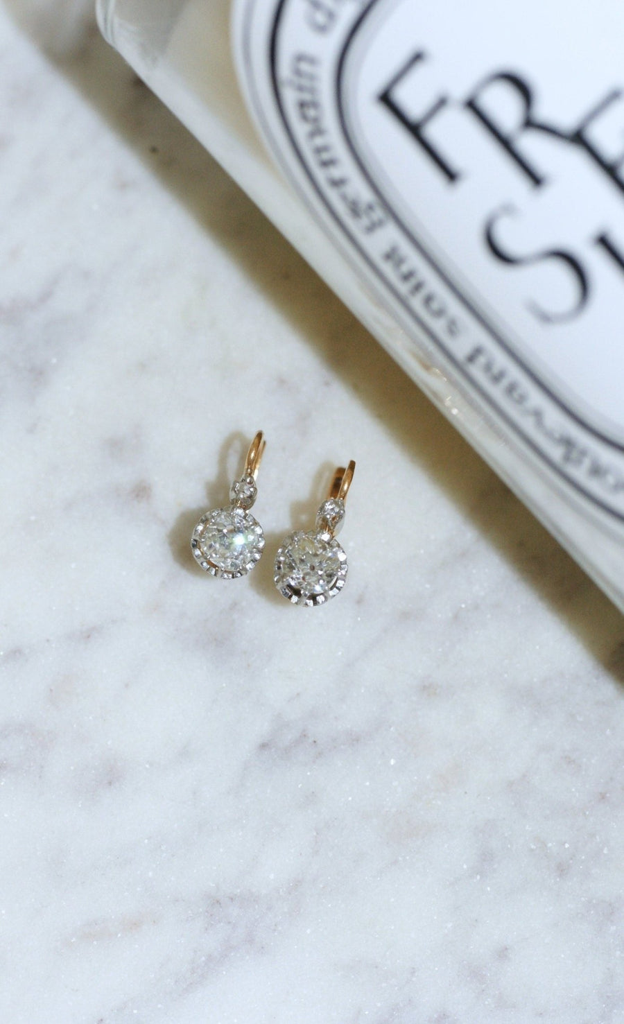 Cushion diamond earrings 1.20 Cts - Galerie Pénélope