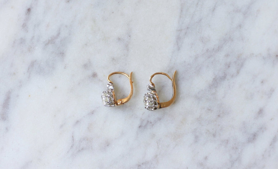 Cushion diamond earrings 1.20 Cts - Galerie Pénélope