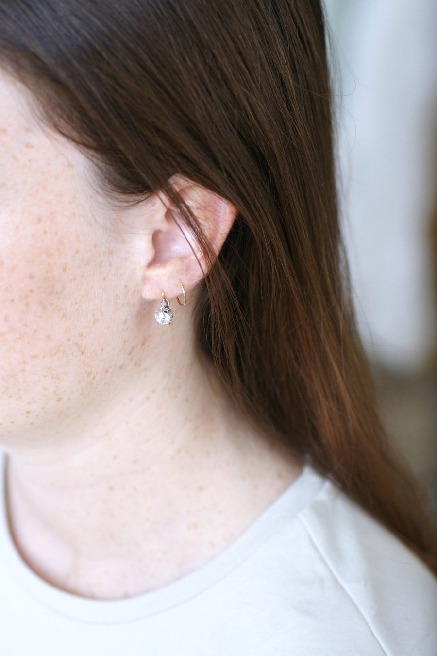 Cushion diamond earrings 1.20 Cts - Galerie Pénélope