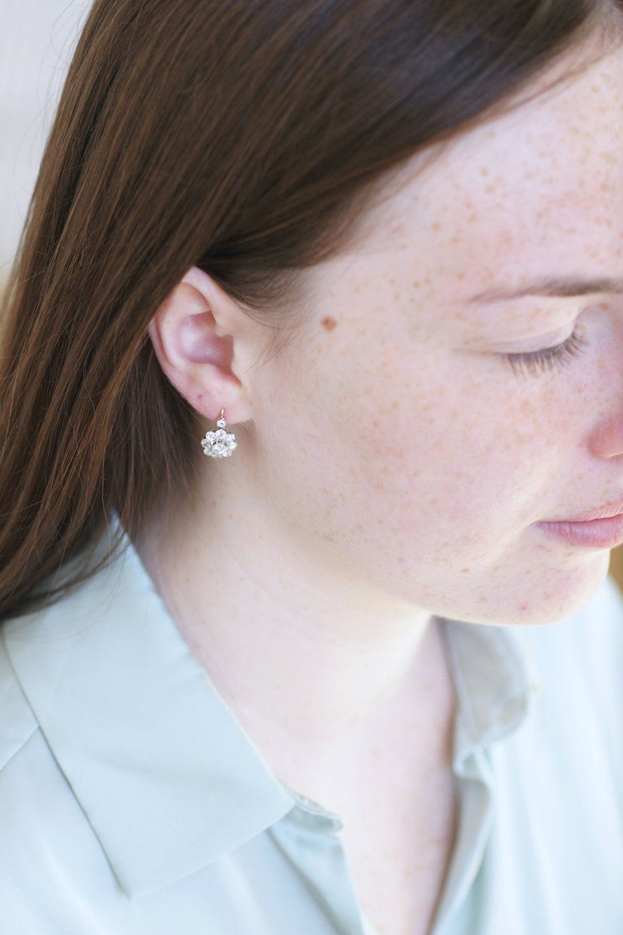 Diamond daisy earrings - Penelope Gallery