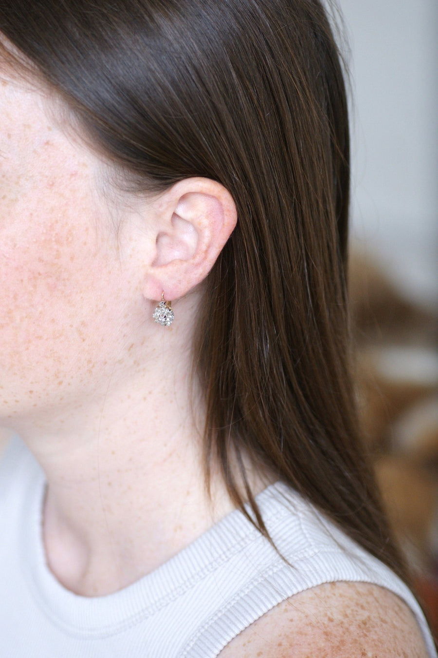 Diamond daisy earrings - Penelope Gallery
