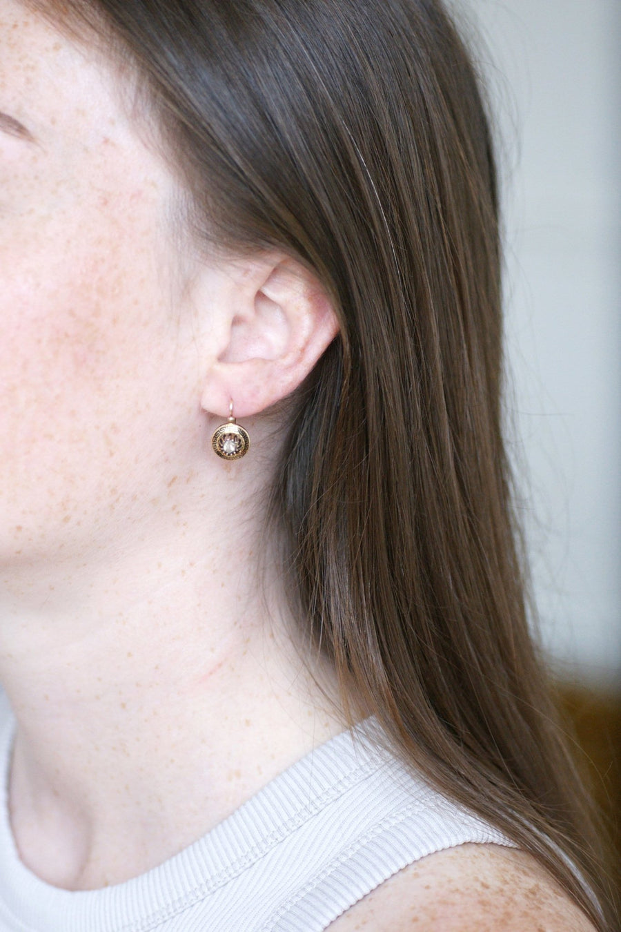 Greek meander earrings with diamonds - Galerie Pénélope