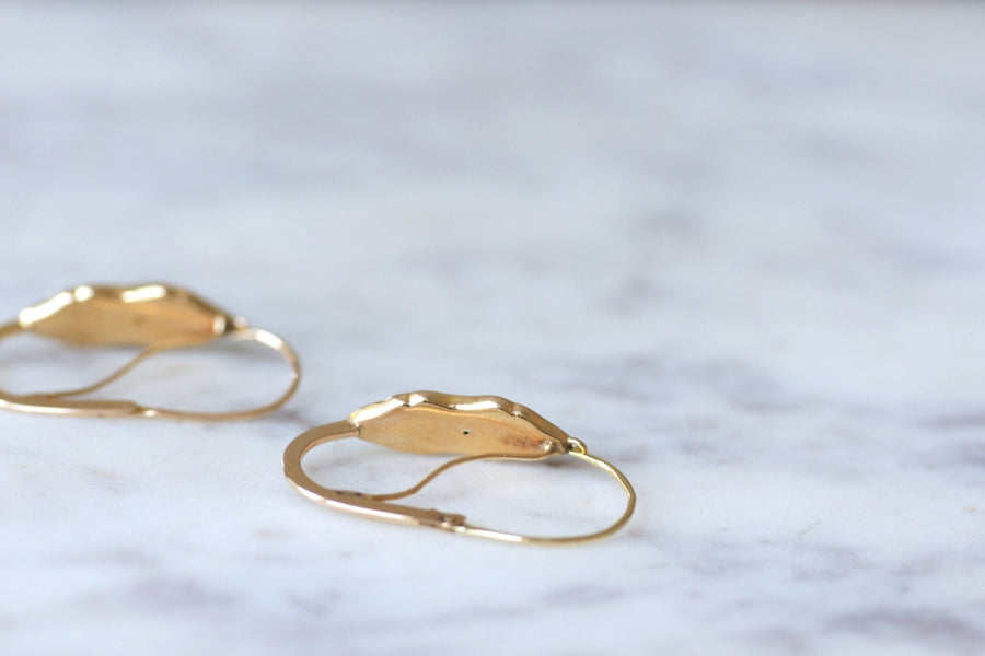 Gold and blue enamel fish earrings - Penelope Gallery