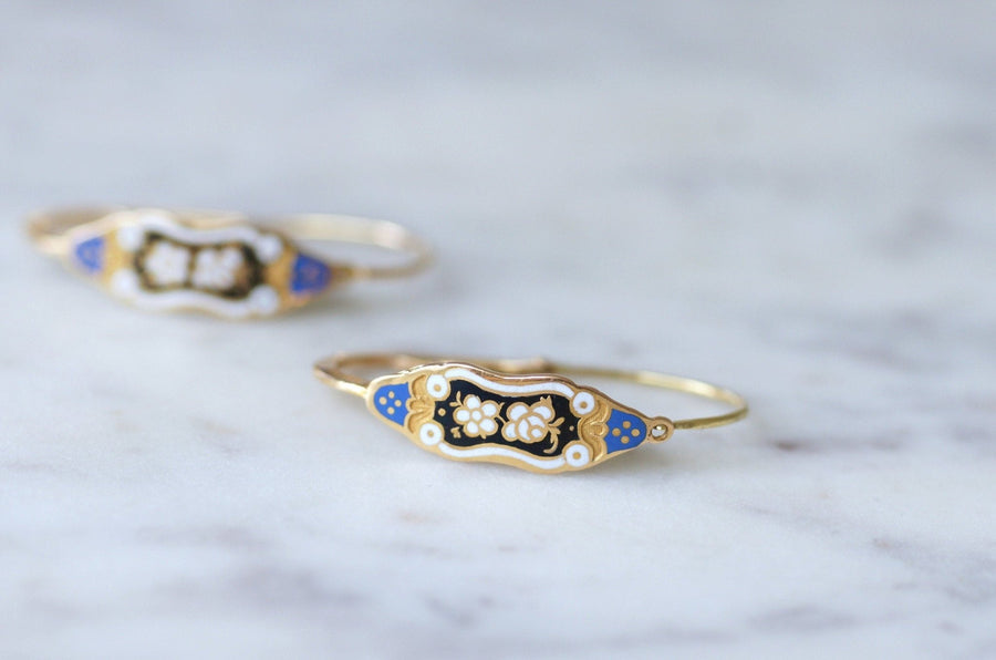 Gold and blue enamel fish earrings - Penelope Gallery