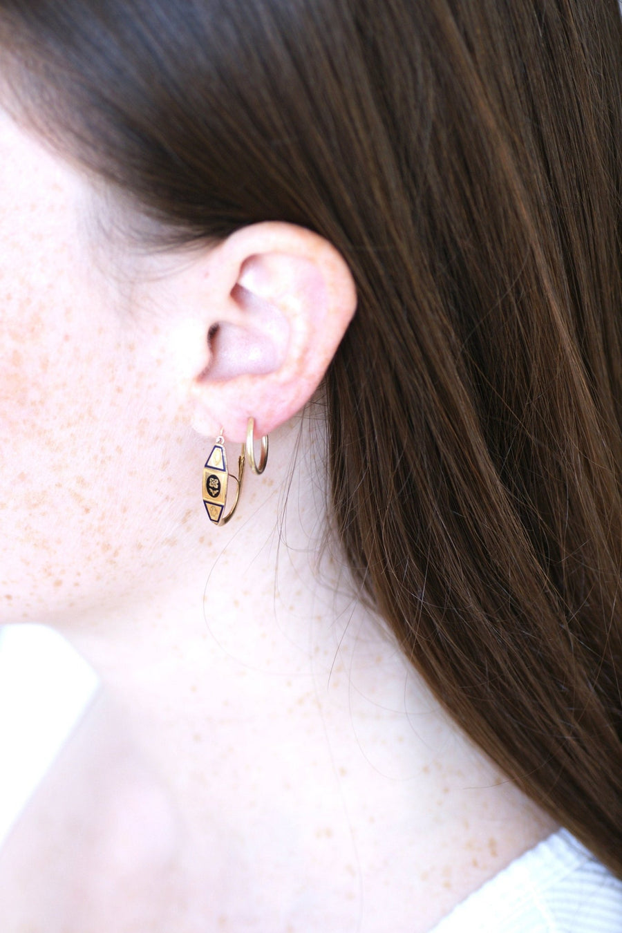 Rose gold and enamel fish earrings - Penelope Gallery