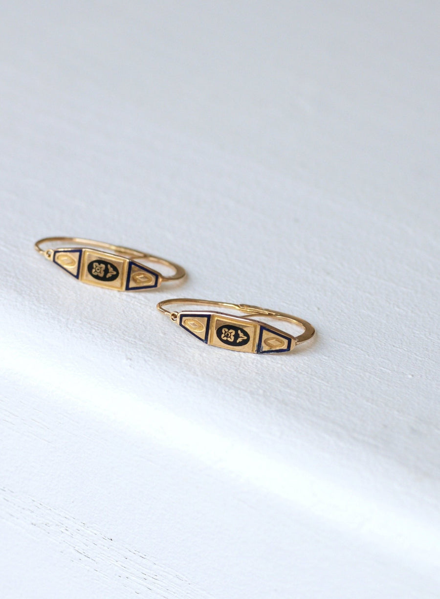 Rose gold and enamel fish earrings - Penelope Gallery