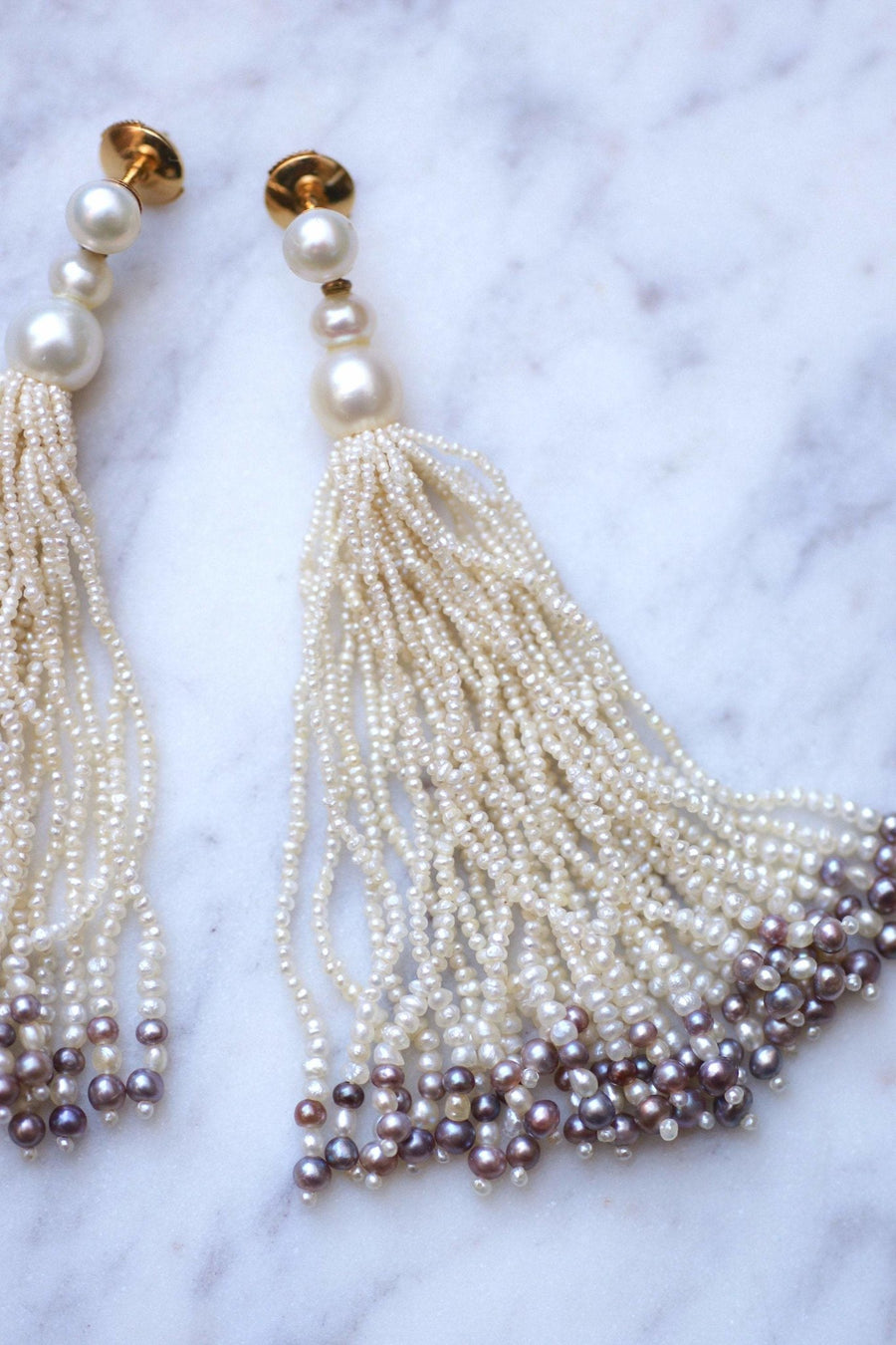 Gold and cultured pearl pompom earrings - Galerie Pénélope
