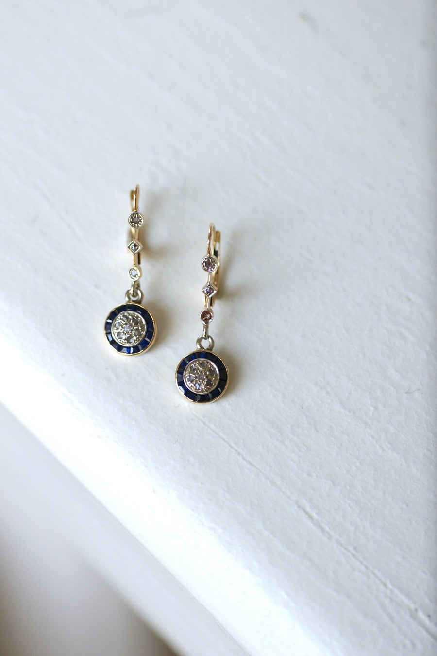 Round Art Deco diamond earrings - Penelope Gallery