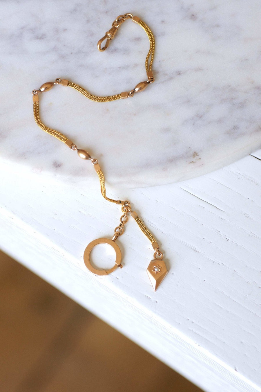 Antique pink and yellow gold bracelet - Penelope Gallery