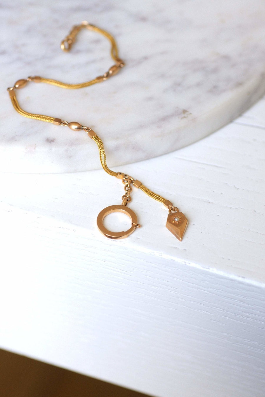 Antique pink and yellow gold bracelet - Penelope Gallery