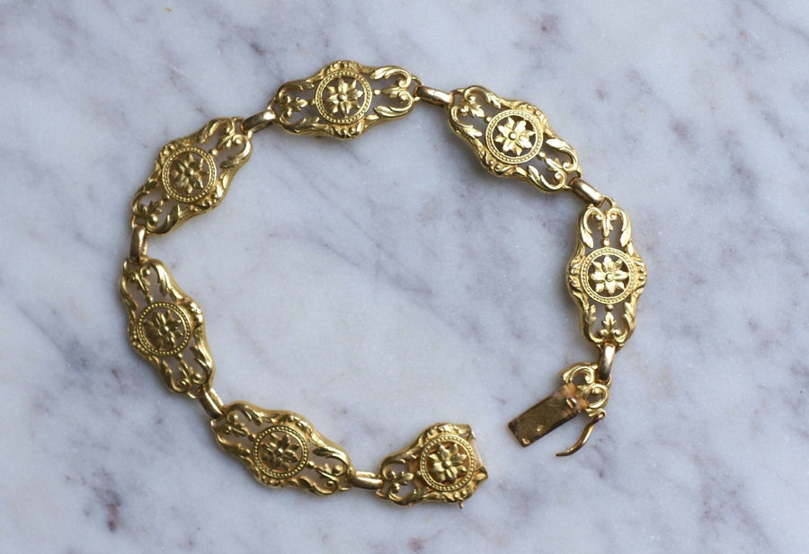 Antique openwork bracelet in yellow gold - Galerie Pénélope