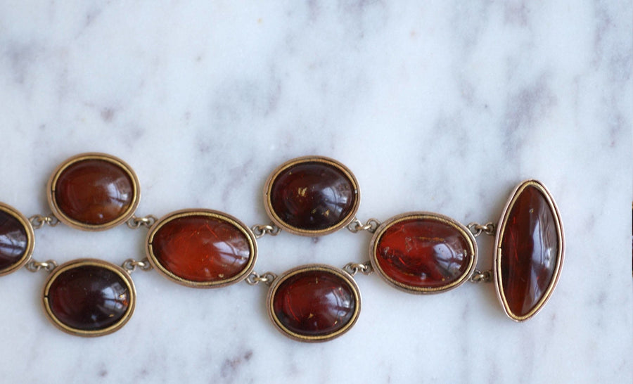 Antique rose gold and amber bracelet - Penelope Gallery