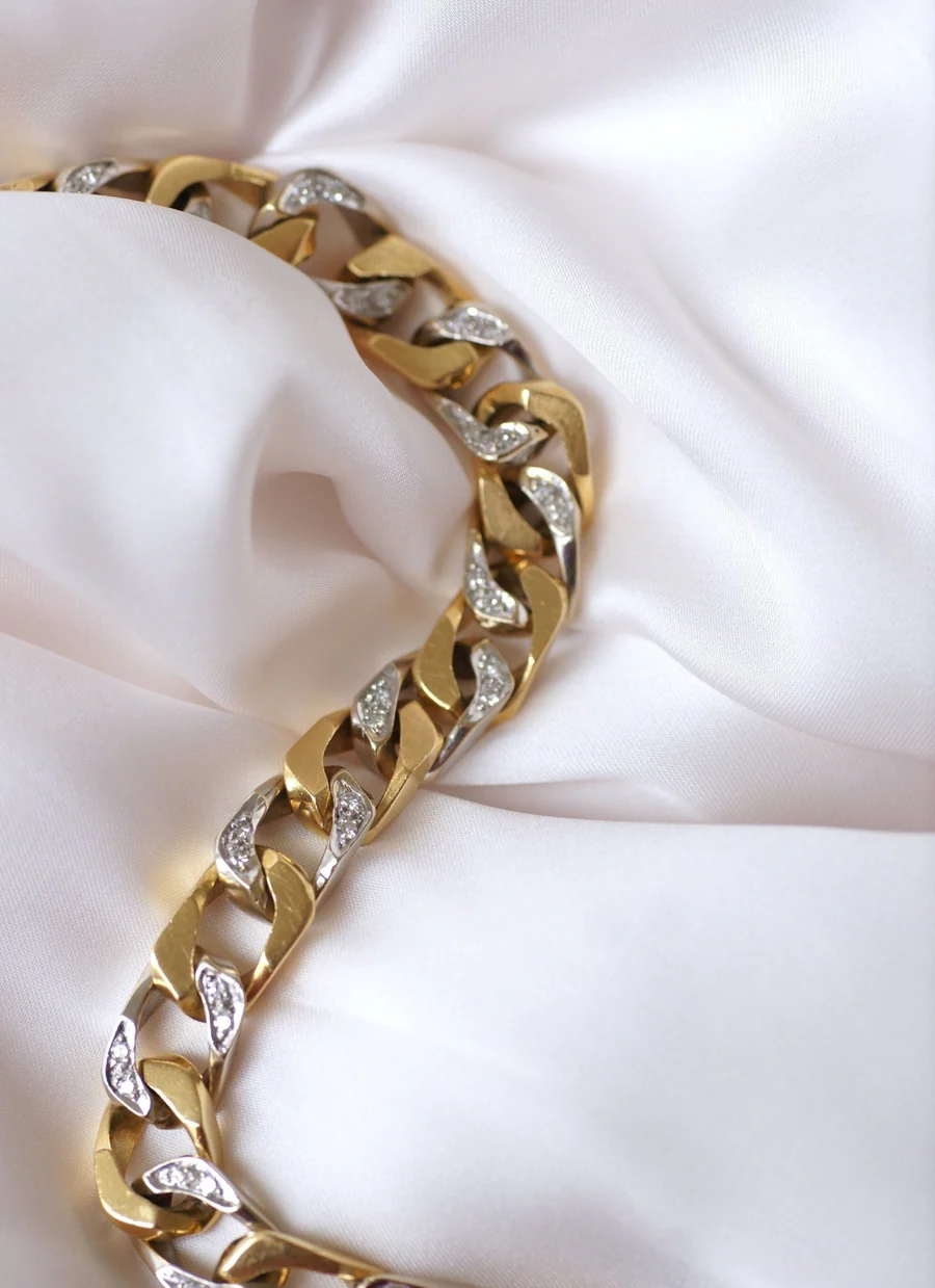 Bracelet with two gold diamonds - Penelope Gallery