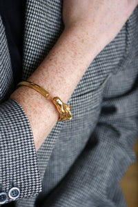 Golden Hermes horse head bracelet | Penelope Gallery
