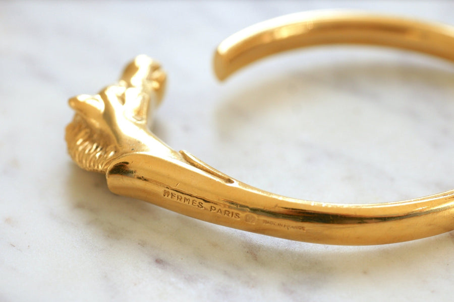 Golden Hermes horse head bracelet - Penelope Gallery