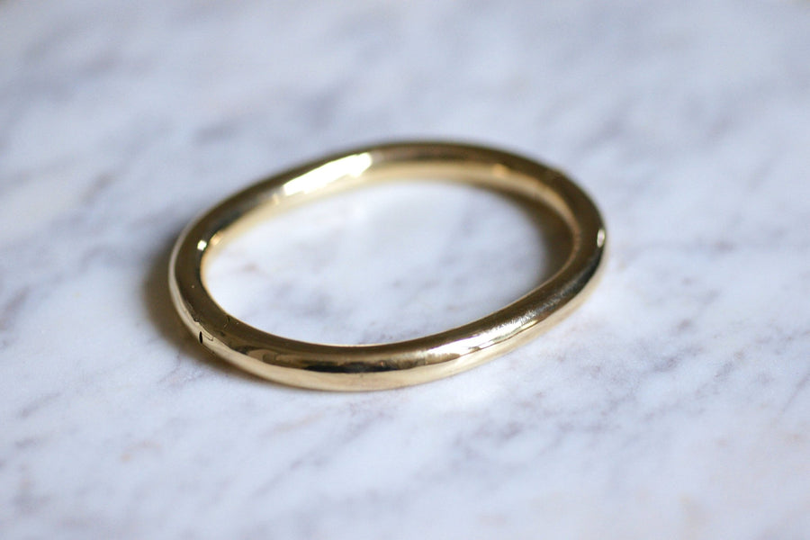 Round wire bracelet 7 mm yellow gold 18Kt vintage - Galerie Pénélope
