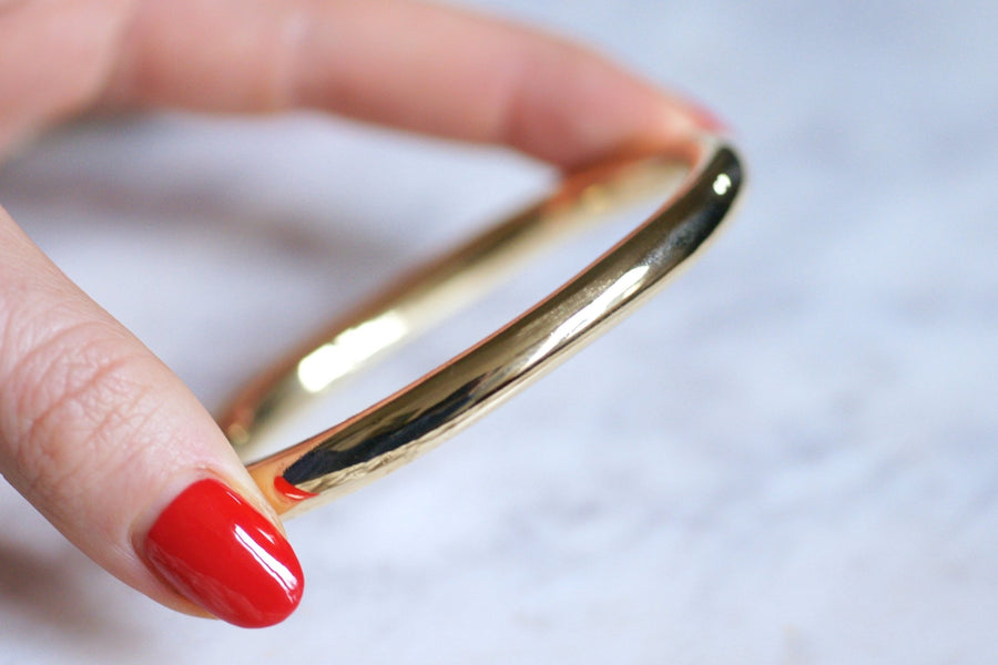 Round wire bracelet 7 mm yellow gold 18Kt vintage - Galerie Pénélope
