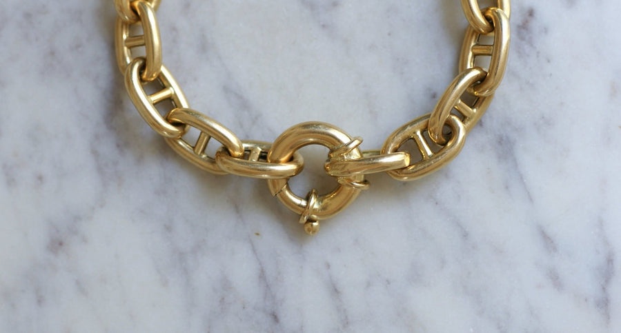Marine mesh bracelet in yellow gold - Galerie Pénélope