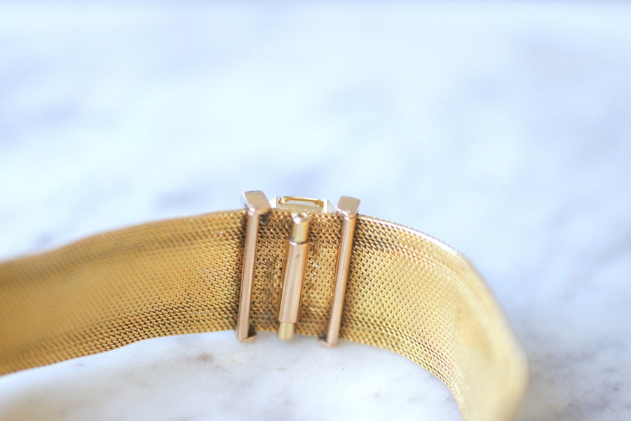 Milanese mesh cuff bracelet with diamonds and citrine - Penelope Gallery