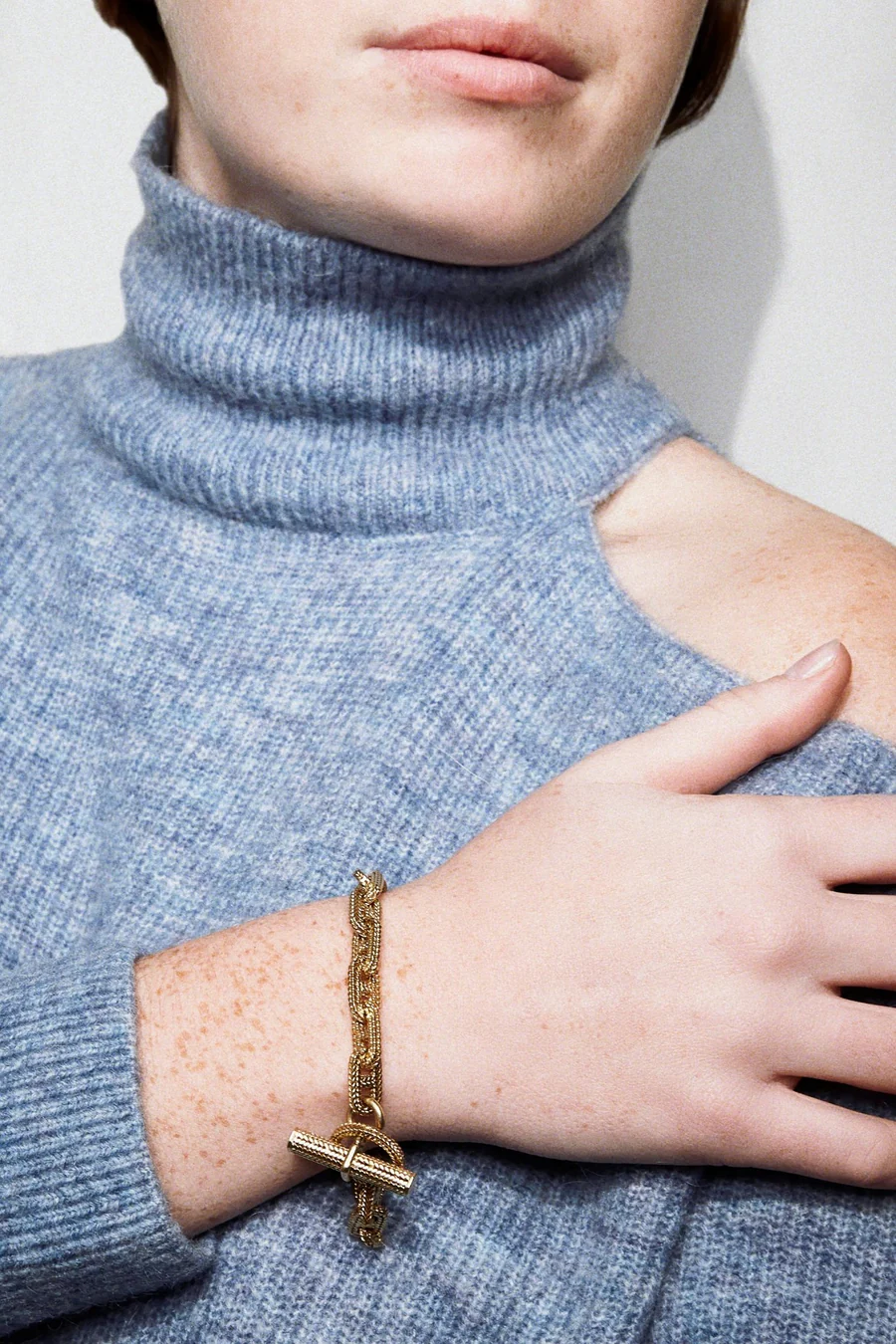 Gold bracelet Hermès anchor chain by Georges Lenfant - Galerie Pénélope