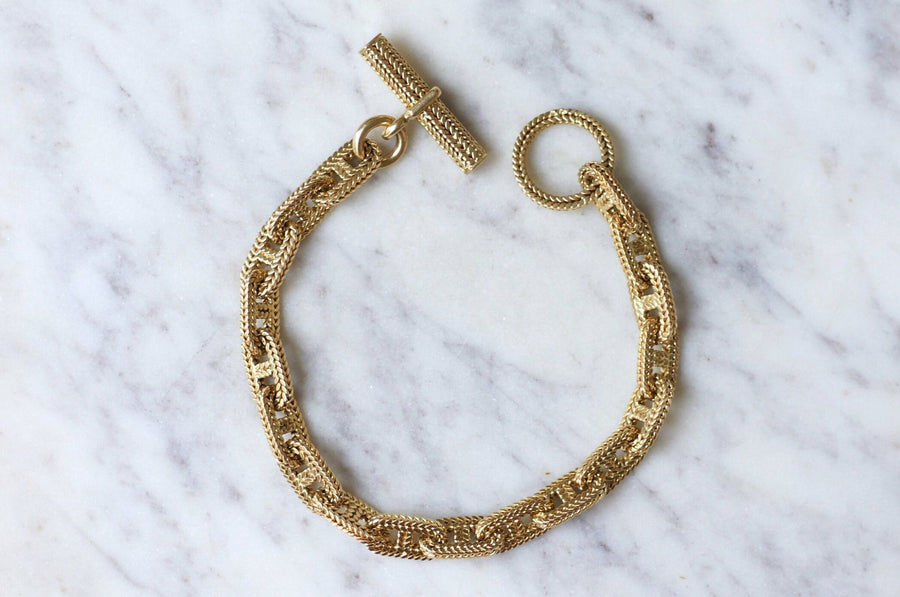 Gold bracelet Hermès anchor chain by Georges Lenfant - Galerie Pénélope