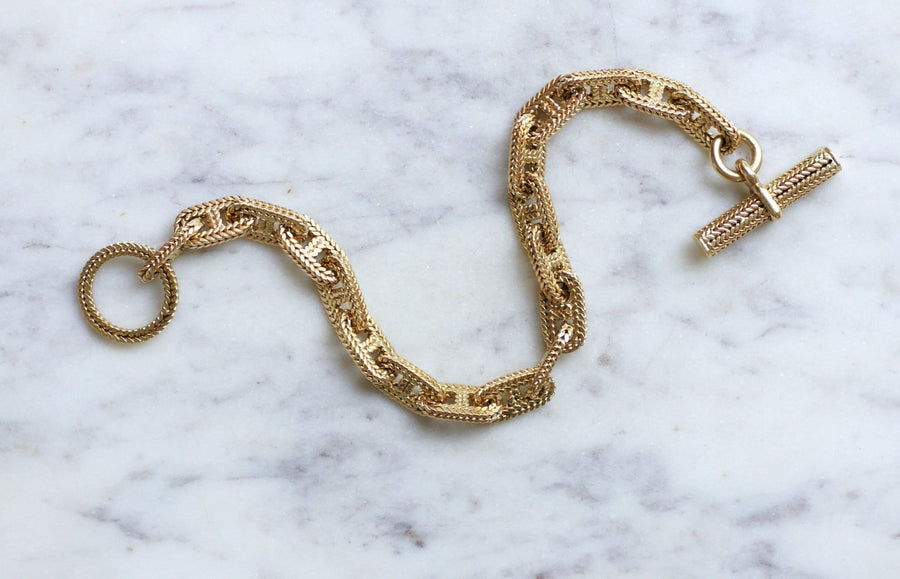 Gold bracelet Hermès anchor chain by Georges Lenfant - Galerie Pénélope