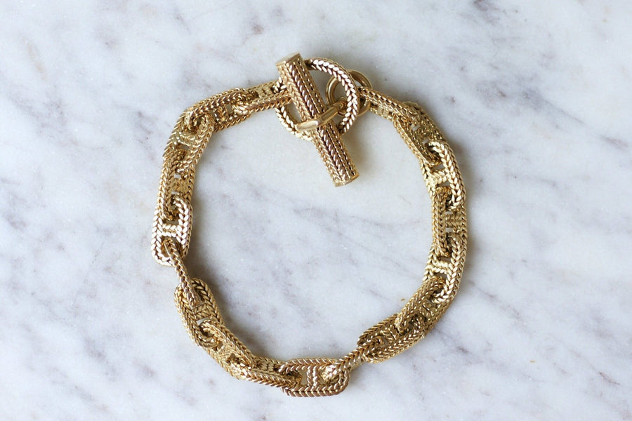 Gold bracelet Hermès anchor chain by Georges Lenfant - Galerie Pénélope