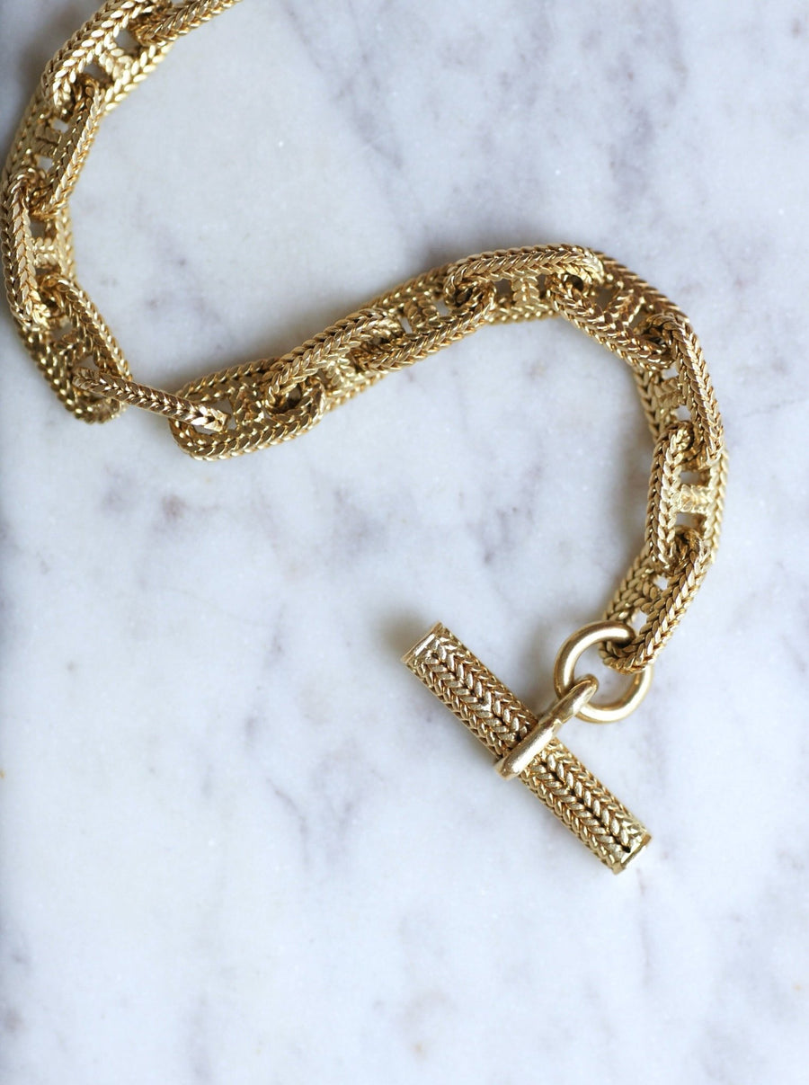 Gold bracelet Hermès anchor chain by Georges Lenfant - Galerie Pénélope