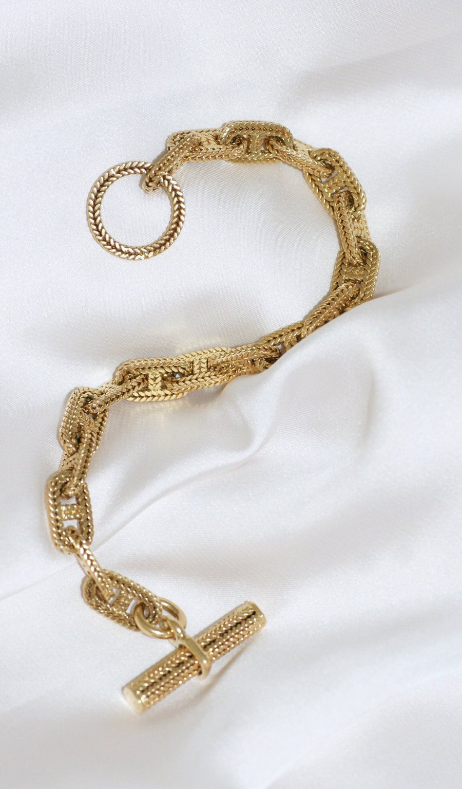 Gold bracelet Hermès anchor chain by Georges Lenfant - Galerie Pénélope