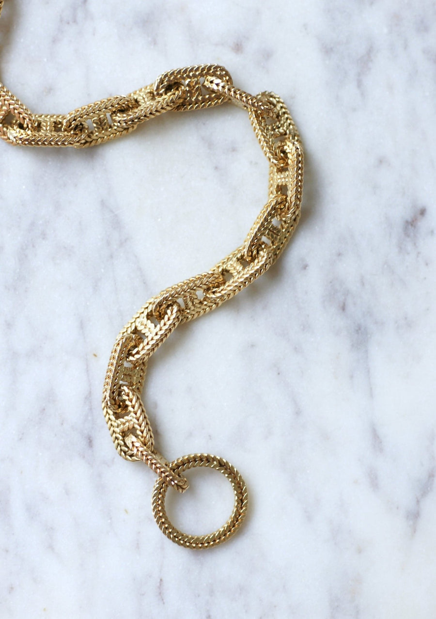 Gold bracelet Hermès anchor chain by Georges Lenfant - Galerie Pénélope