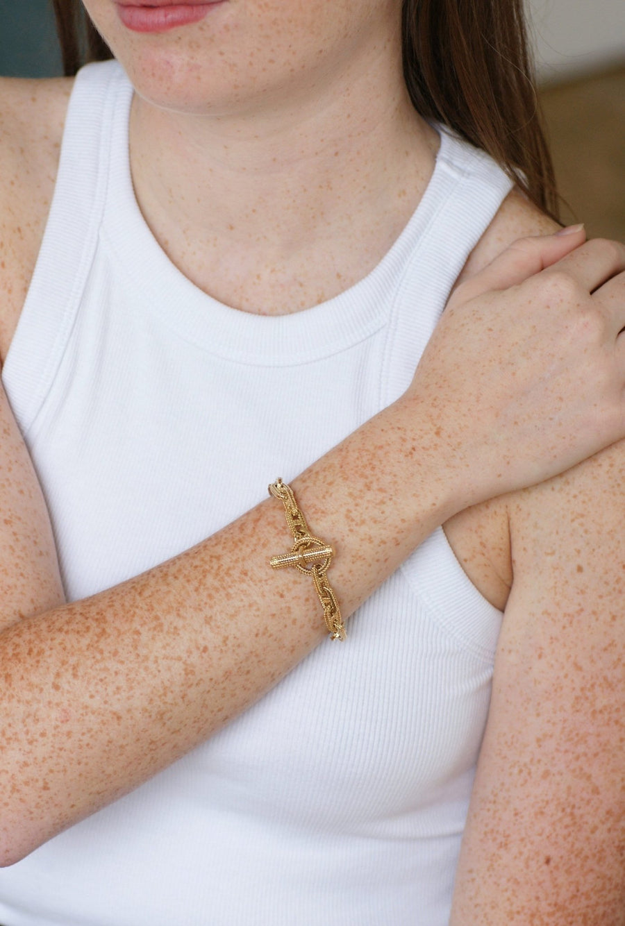 Gold bracelet Hermès anchor chain by Georges Lenfant - Galerie Pénélope