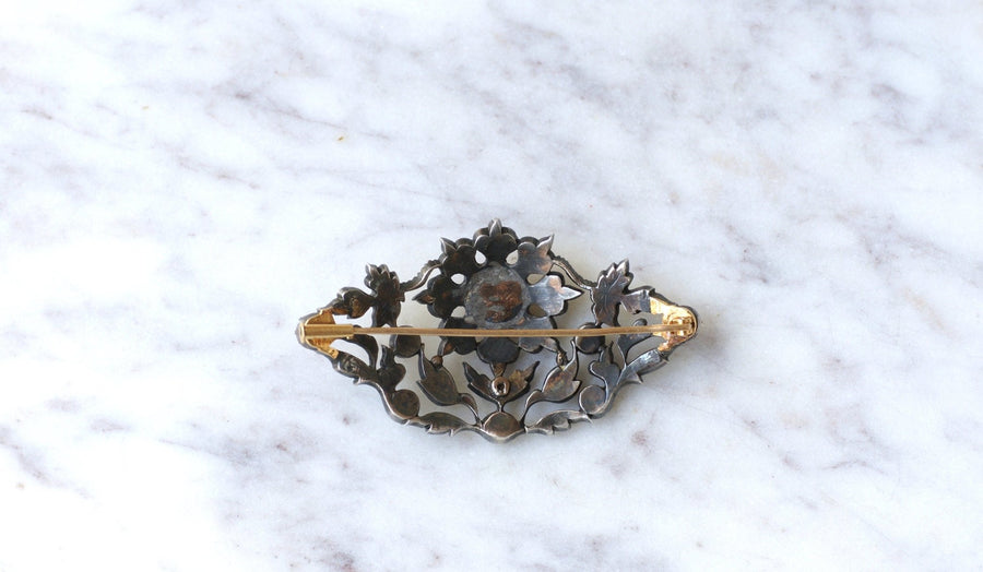 Antique diamond flower brooch - Penelope Gallery
