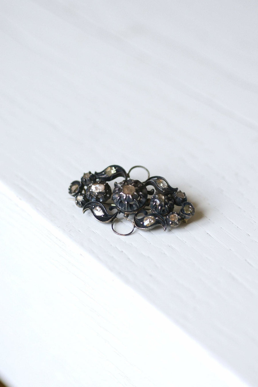 Victorian brooch in gold, silver and diamonds - Galerie Pénélope
