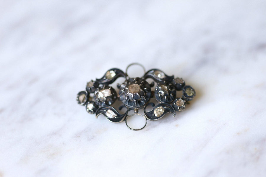 Victorian brooch in gold, silver and diamonds - Galerie Pénélope
