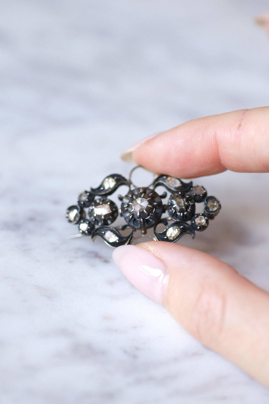 Victorian brooch in gold, silver and diamonds - Galerie Pénélope