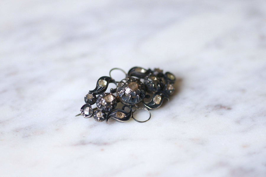 Victorian brooch in gold, silver and diamonds - Galerie Pénélope