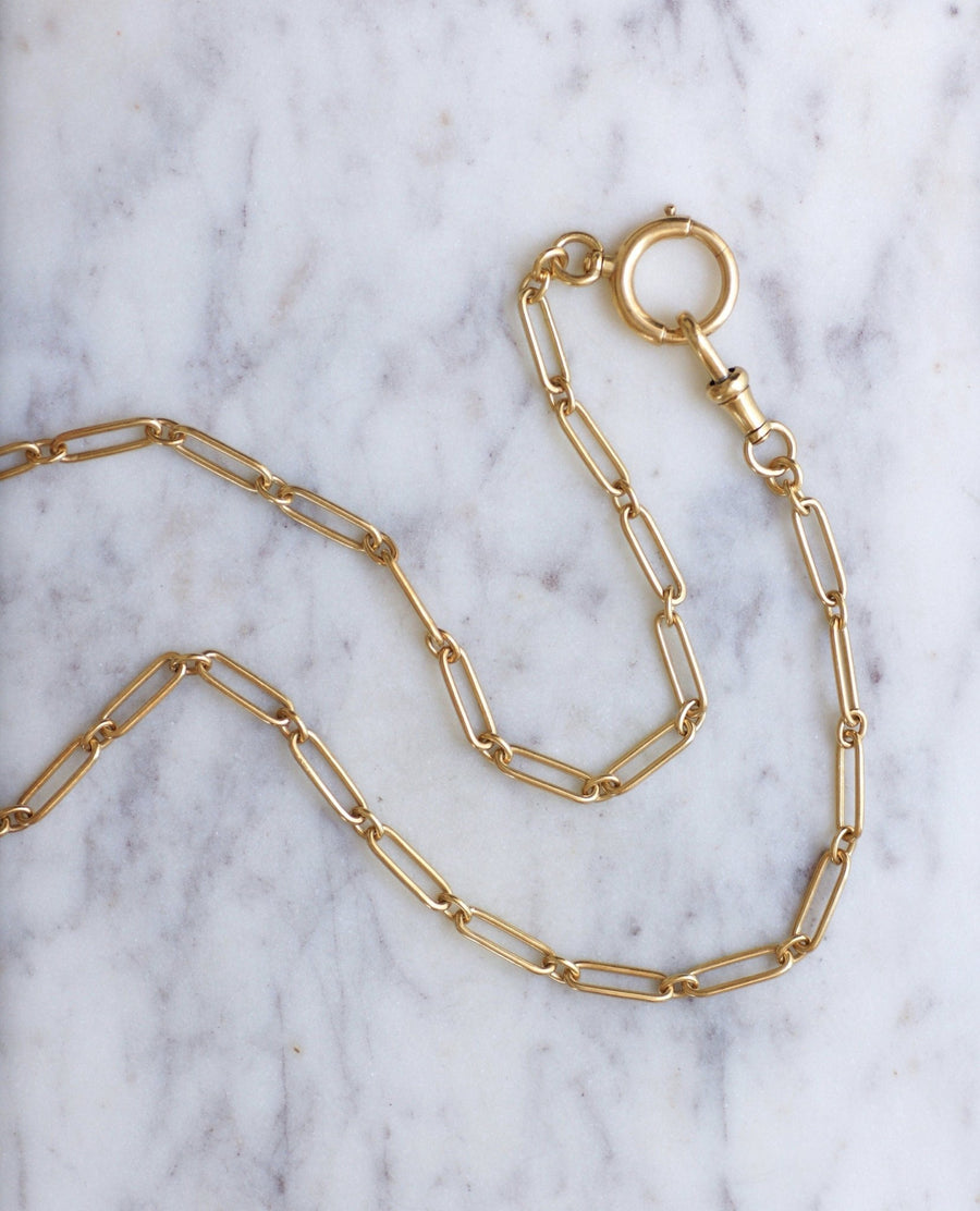 Antique yellow gold rectangle chain - Penelope Gallery