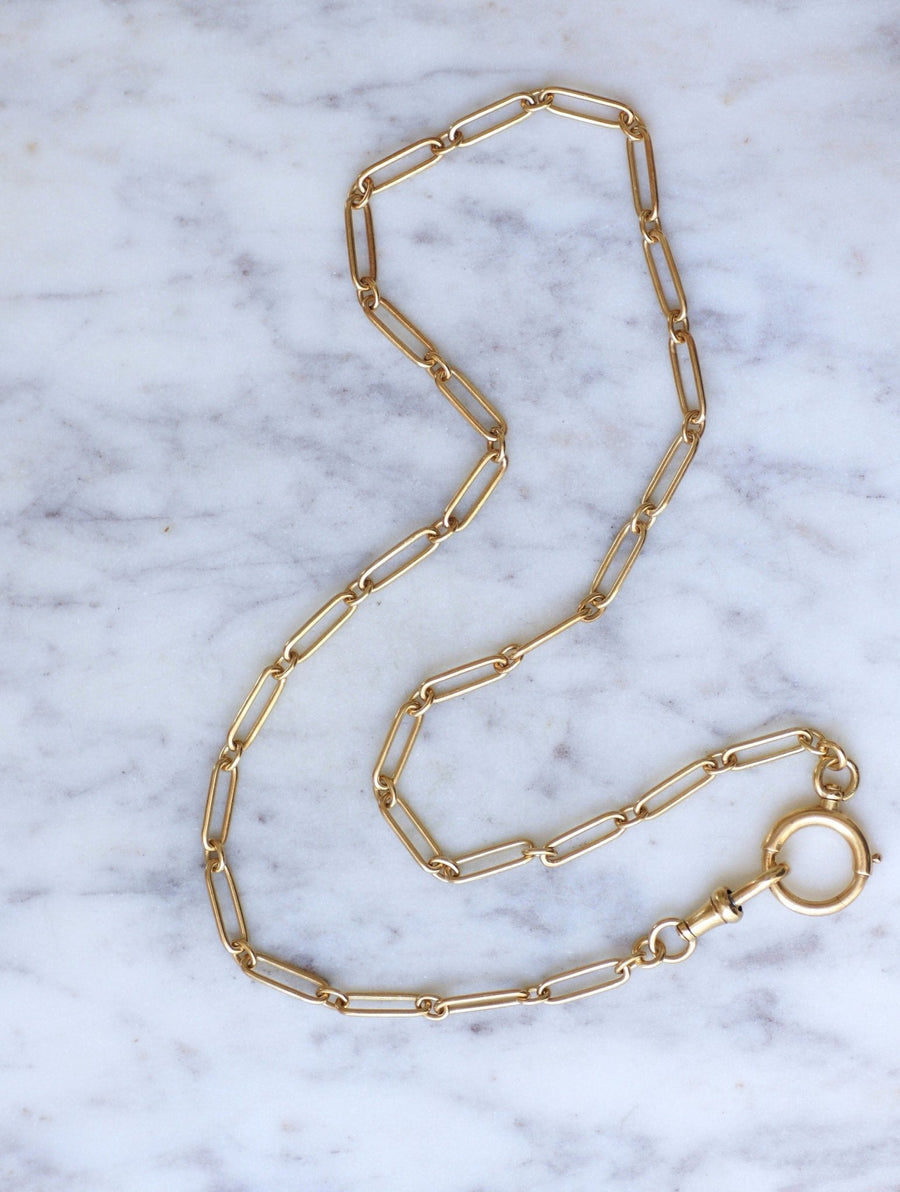 Antique yellow gold rectangle chain - Penelope Gallery