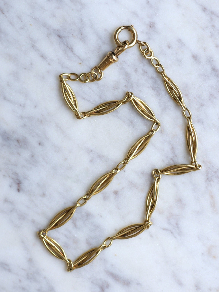 Antique 18Kt yellow gold watch chain, France, 19th century - Galerie Pénélope
