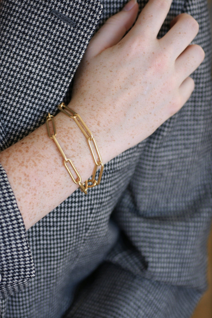 Rectangle chain in yellow gold - Penelope Gallery