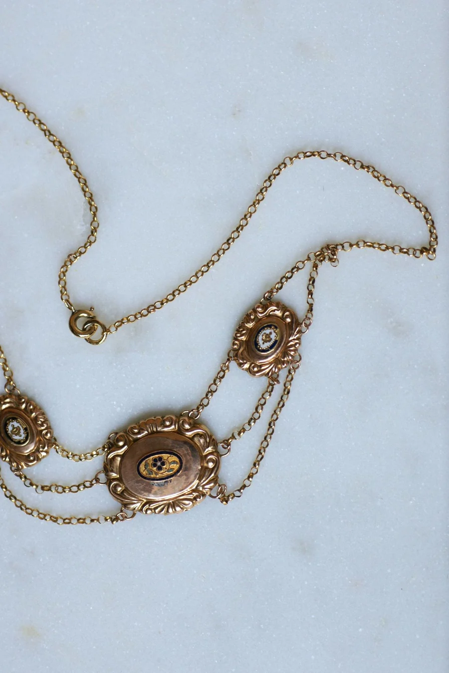 Antique Gold and Enamel Slavery Necklace - Penelope Gallery