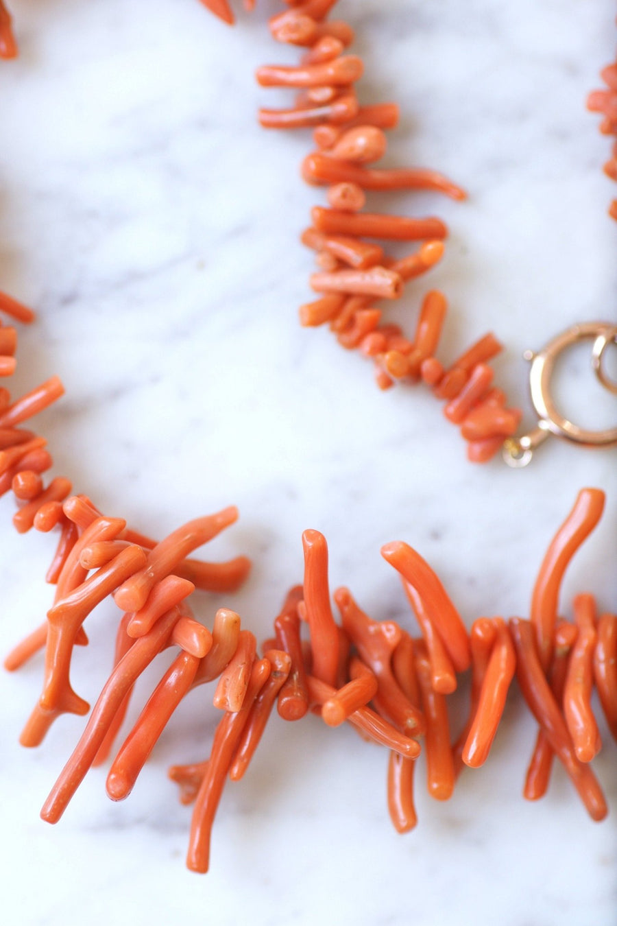 Coral branch necklace with rose gold clasp - Penelope Gallery