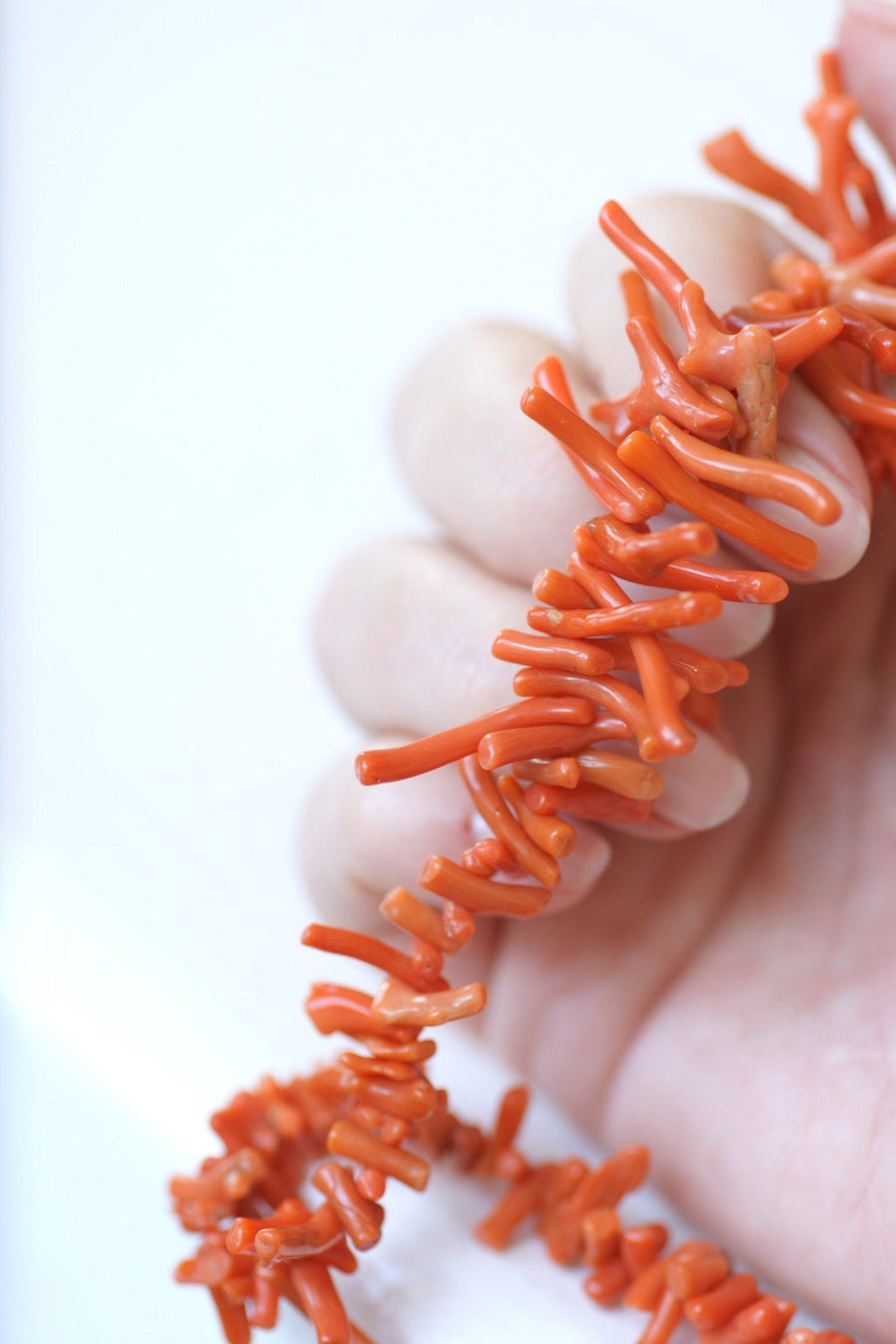 Coral branch necklace with rose gold clasp - Penelope Gallery