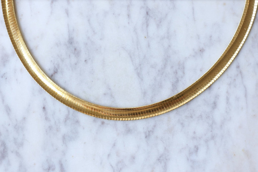 Cable Omega Vintage Yellow Gold Necklace - Galerie Pénélope