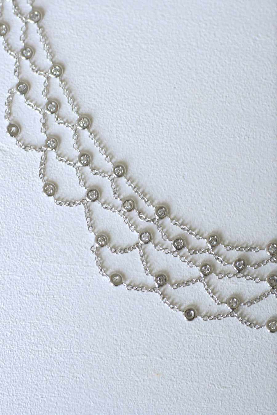 White gold and diamond drapery necklace - Galerie Pénélope