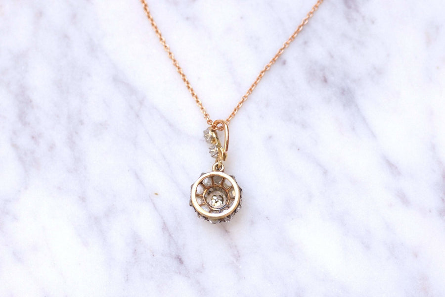 Victorian gold and diamonds daisy necklace - Galerie Pénélope