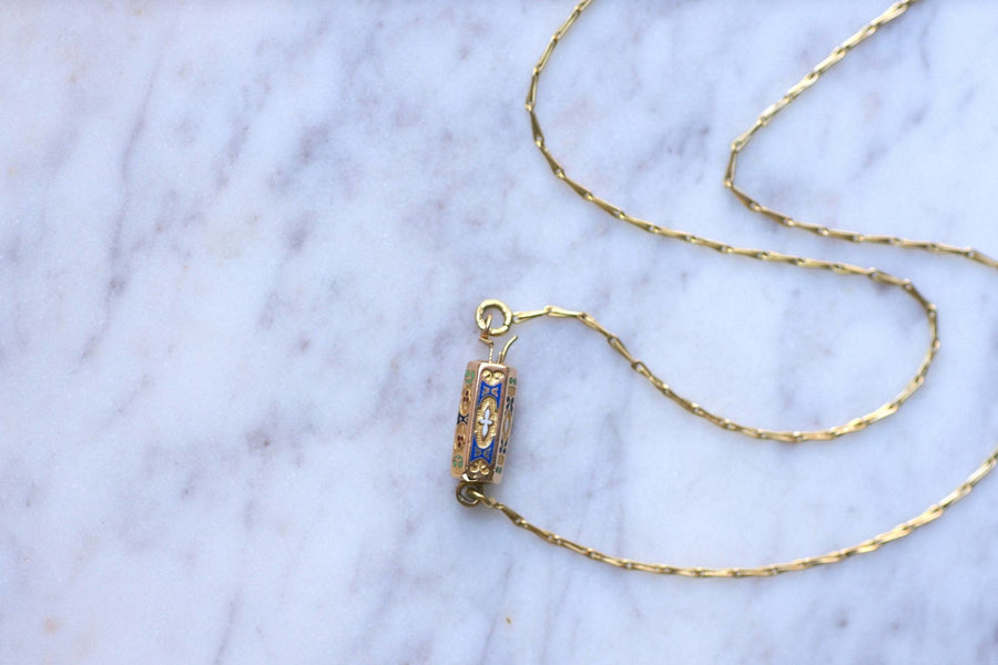 Gold necklace with regional enamel clasp - Penelope Gallery