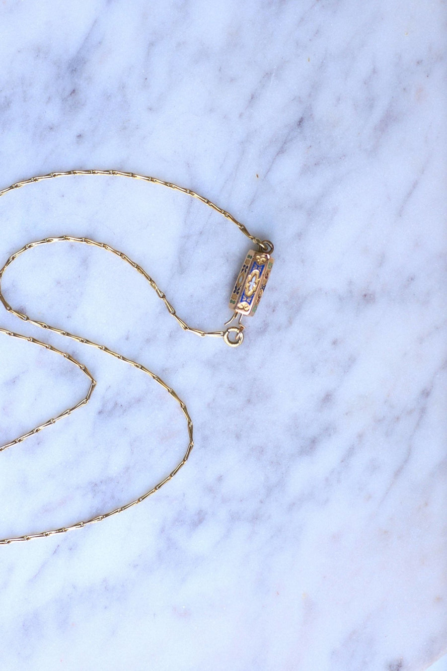 Gold necklace with regional enamel clasp - Penelope Gallery